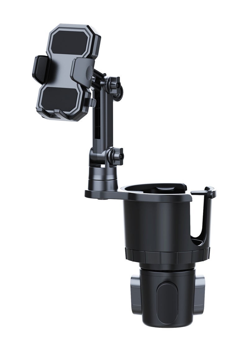 هوديوس حامل الأكواب حامل هاتف للسيارة، وقطر قاعدة حامل الأكواب القابل للتعديل هو 2.5" - 4.1"، مناسب لمعظم ضبط ارتفاع وزاوية السيارات متوافق مع معظم الهواتف الذكية - Image 1